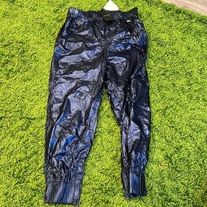 Navy blue shiny joggers size M